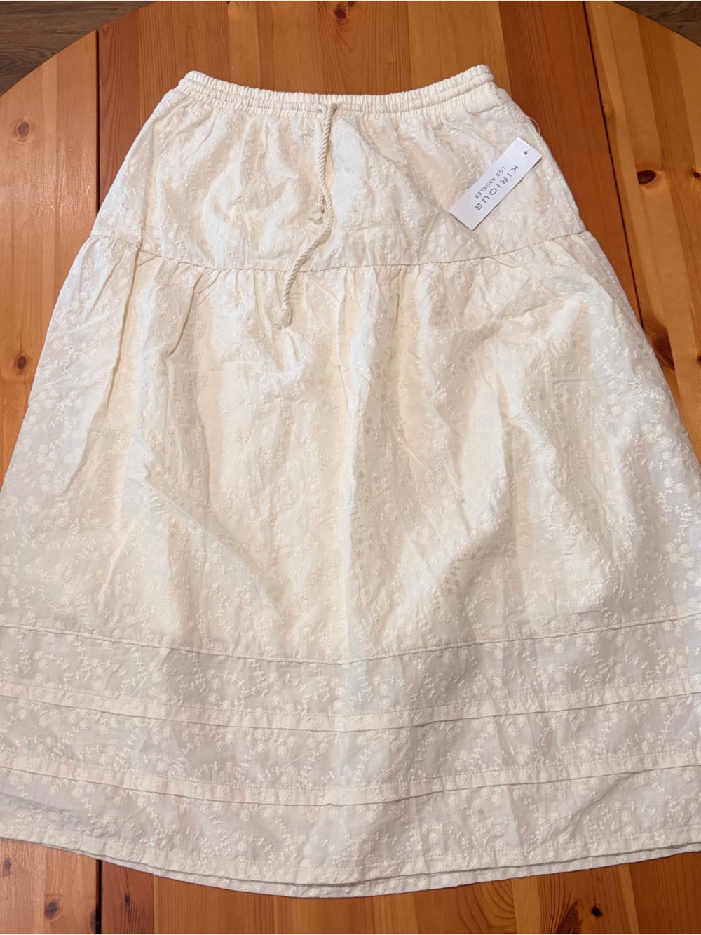 Cotton Embroidered A-Line Skirt